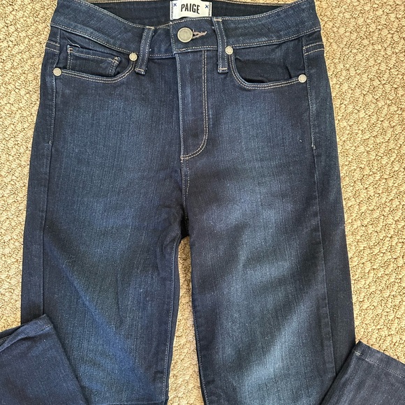 PAIGE Women's Dark Indigo Straight Leg Jeans - Picture 3 of 5